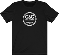 D-Circle Logo in all white on the front with an empty back.